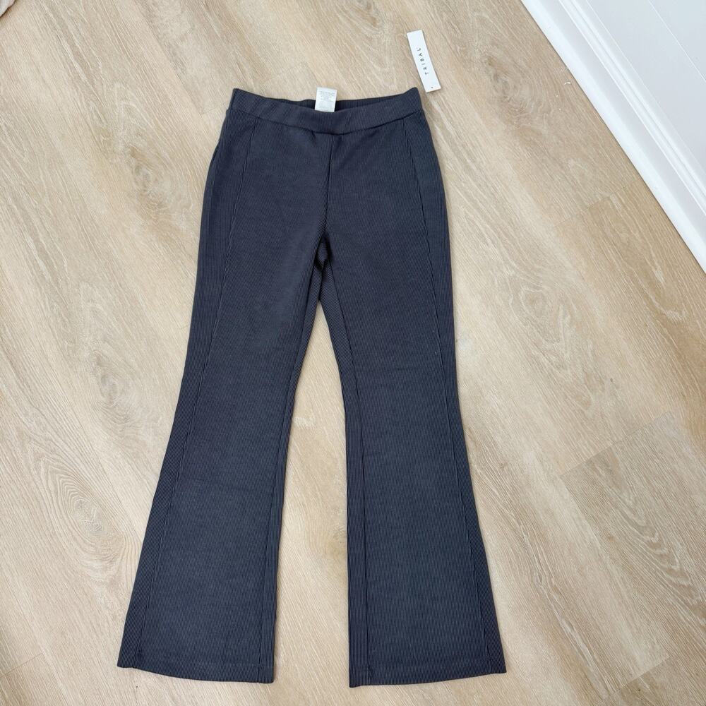 NWT! Tribal Gray Ribbed Flare Leggings Size Small S